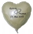 Folien-Ballon 45 cm Herz mit Druck für Hochzeit