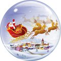 Durchsichtiger Folien-Ballon - Bubble - mit fliegendem Weihnachts-Schlitten