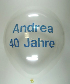 individuell bedruckter transparenter Luftballon zum Geburtstag
