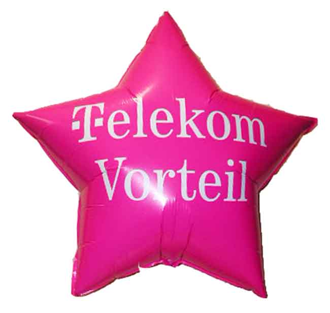Folien-Ballon in Sternform 90 cm für die Telekom