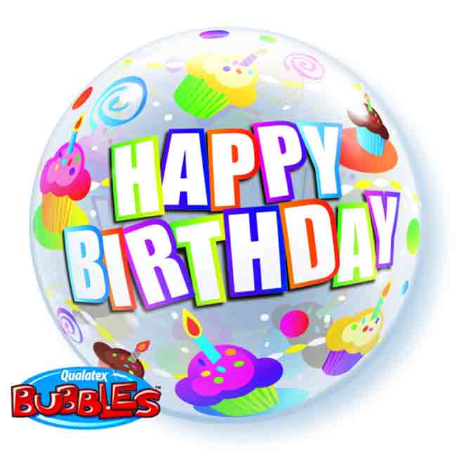 Qualatex-Bubble mit Happy Birthday bedruckt