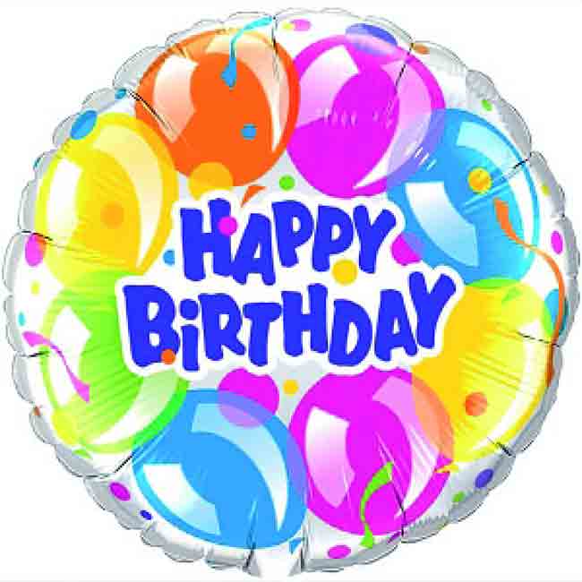 45 cm Folien-Ballon mit Happy Birthday bedruckt