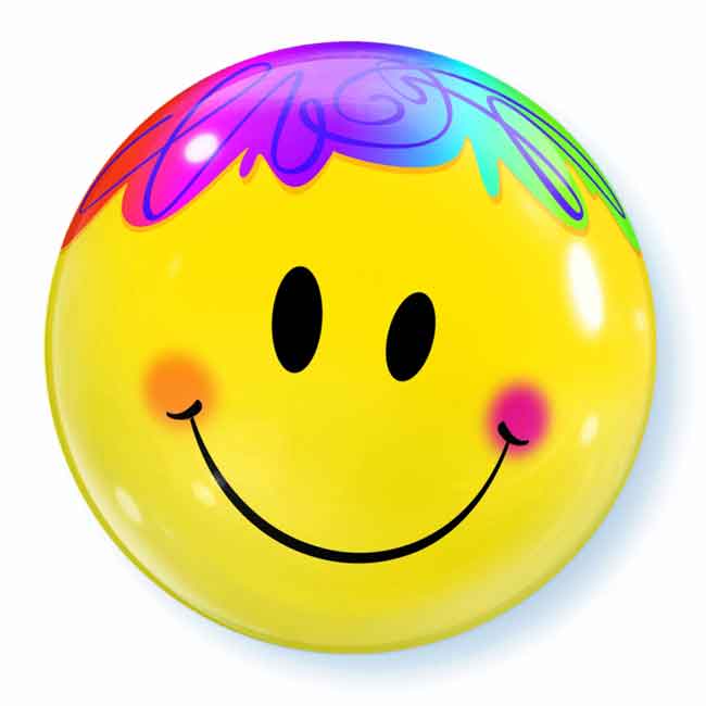 45 cm Folien-Ballon mit Smiley-Aufdruck