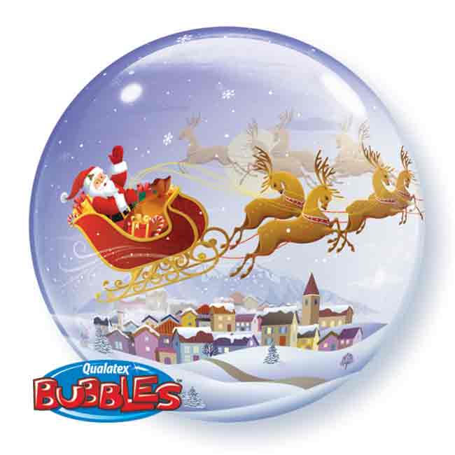 Qualatex-Bubble Folienballon mit Weihnachts Aufdruck