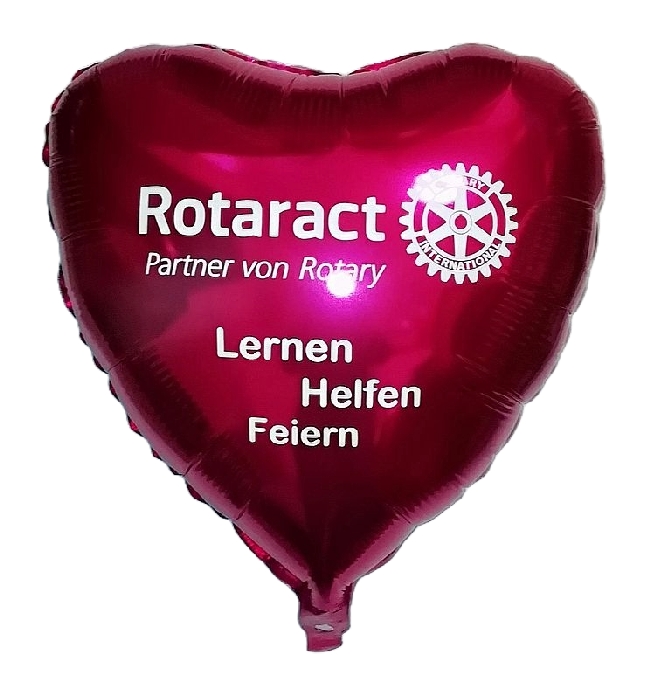 Folienballon Herz 45 cm mit 1-farbigem Druck